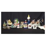 Snow globes, napkin rings, pewter jewelry stand,