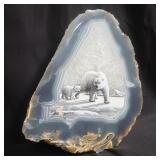 Signed hand painted agate art