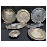 Group of silver plated plates, trays weight: