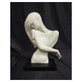 Signed vintage ceramic nude bust sculpture