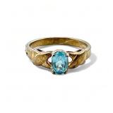 Sterling silver Blue Topaz gemstone ring, 3.21g