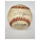 Pete Rose and Joe Morgan autographed baseball