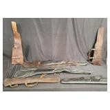 Group of vintage leather rifle cases