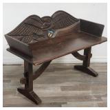 Vintage hand carved eagle buggy bench