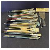Group of 45 paint brushes & accessories