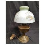 Aladdin brass lamp with milk glass shade