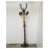 Brass and onyx coat and hat tree stand