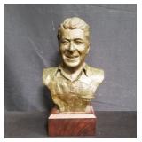Signed bronze Ronald Regan bust