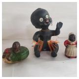 Group of black Americano coin bank figurines