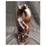 Balinese carved wood horse figures