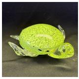 Vintage crystal art glass turtle