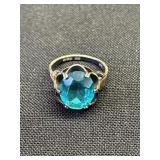 Vintage sterling silver blue ring