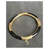 Vintage 14k Gold black bangle bracelet