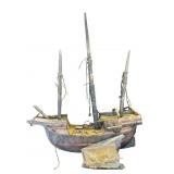 Vintage wood scale model boat