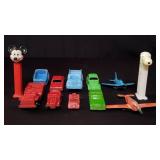 Box of vintage toys & Pez Dispensers