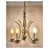 Brass hanging swag lamp with chain