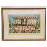 The Lincoln Memorial hand signed lithograph