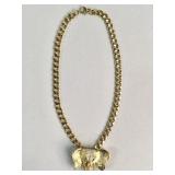 Vintage polished gold metal elephant