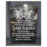 German military-style etched stone plaque