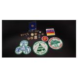 Group of pins and patches