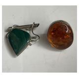 Sterling silver ring and pin 44g