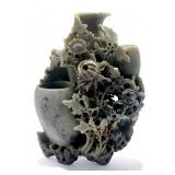 Vintage soapstone carving, 10" h.