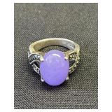 Vintage 925 silver amethyst ring
