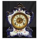 Vintage Ansonia porcelain mantel clock