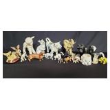 Box of ceramic animal figurines