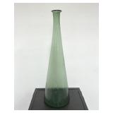 Large Mid century Empoli green glass vase, 19" h.