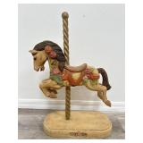 Vintage wooden carousel horse statue, 28 1/2" h.