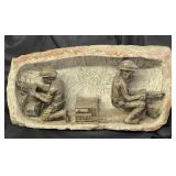 Vintage military soapstone statue