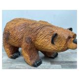 Carved wood bear statue 37"l x 16?d x 20?h LT