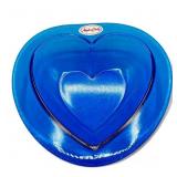 Vintage Italian blue art glass heart dish