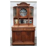 Vintage marble top beveled glass w/brass accents