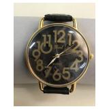 Vintage large-face Pearl fashion watch