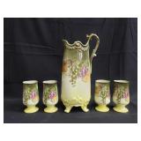 Group of porcelain Bavaria pitcher and cups