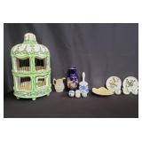 Box of ceramic and porcelain decorations