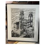Vintage Escher  waterfall early Dutch print