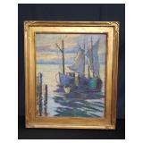 Vintage signed hand painted oil painting on