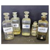 5 Antique apothecary Chicago Fair glass bottles
