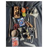 Group vintage tools, door knobs etc. in box lot