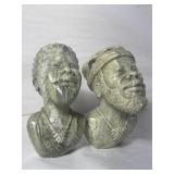 Pair of sculptured marble busts