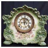 Vintage Ansonia porcelain mantel clock