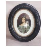 Vintage reverse painted portrait