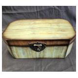 Vintage jewelry box with brass hardware, tortoise