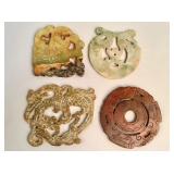 4 Chinese carved stone elements