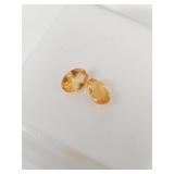 1.15ctw Pair of oval mandarin garnet gemstones