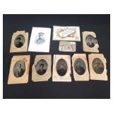 Group of antique tintype photos & postcard