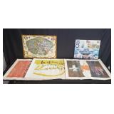 Group of vintage lithograph, puzzle and stickers